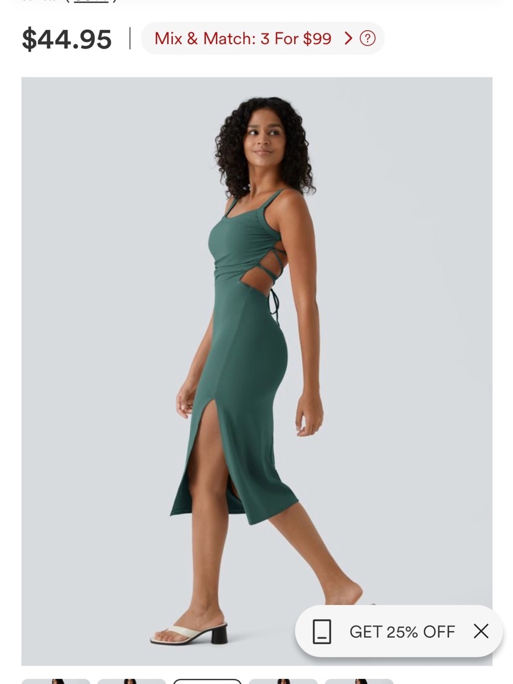 Halara Ruched Lace Up Bodycon Midi Casual Dress Women's Medium NWT